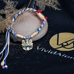 Attendant Guardian | Handcrafted Ceramic WaMao Bracelet | Verdant Wood
