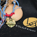 Heartfelt Guardian | Handcrafted Ceramic WaMao Necklace | Verdant Wood