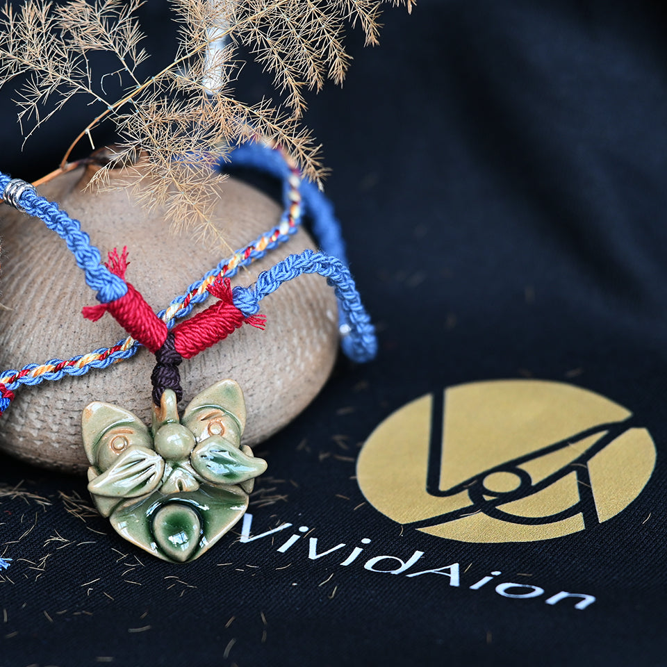 Pendant Necklace-WaMao青绿-Handmade