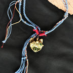 Heartfelt Guardian | Handcrafted Ceramic WaMao Necklace | Verdant Wood