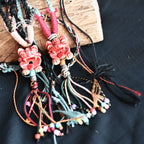 玲珑猫Heartfelt Guardian | Handcrafted Ceramic WaMao Necklace | Sculpted Cat - Small
