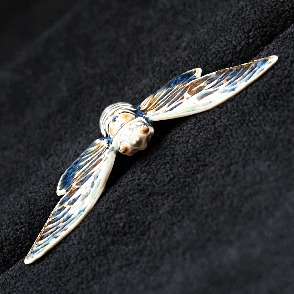 Brooch | Handcrafted Ceramic | 蝉 | 蜕变之翼