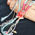 玲珑猫Heartfelt Guardian | Handcrafted Ceramic WaMao Necklace | Sculpted Cat - Small