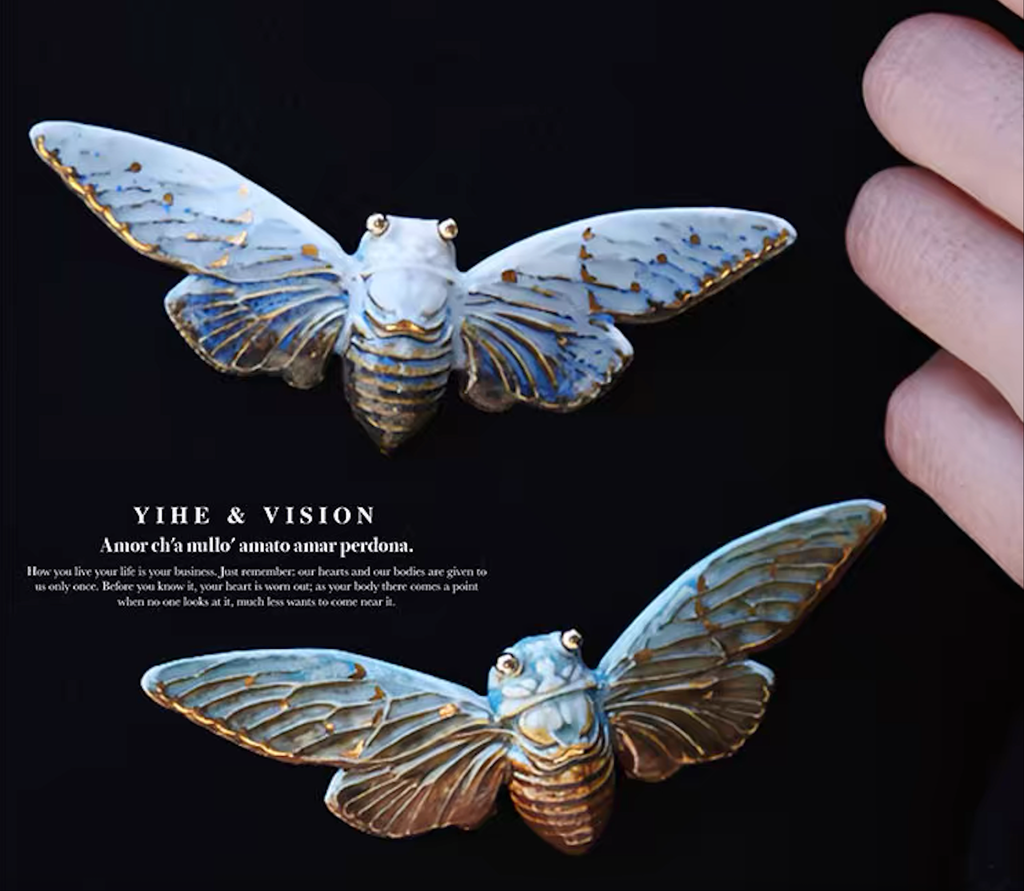 Brooch | Handcrafted Ceramic | 蝉 | 蜕变之翼