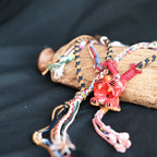 玲珑-彩绘猫-红Heartfelt Guardian | Handcrafted Ceramic WaMao Necklace | Sculpted Cat - Large
