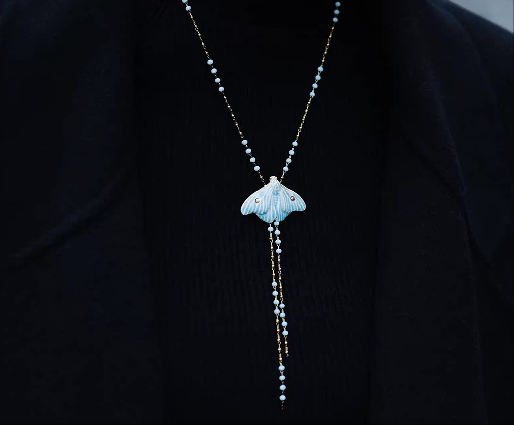 Necklace | Handcrafted Ceramic | 烬霜之蛾 | 蜕变之翼