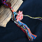 Guardian of Space | Handcrafted Ceramic WaMao Ornament | Crimson Flame
