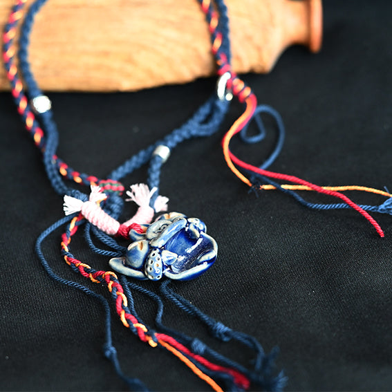 Pendant Necklace-WaMaoBlue-Handmade