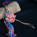 Guardian of Space | Handcrafted Ceramic WaMao Ornament | Crimson Flame