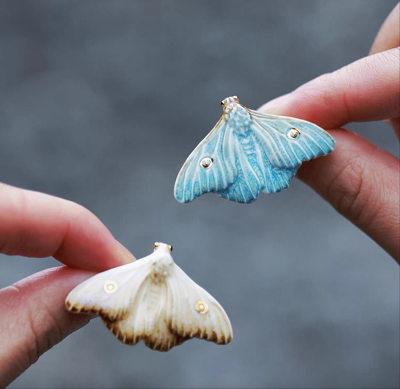 Earring | Handcrafted Ceramic | 烬霜之蛾 | 蜕变之翼