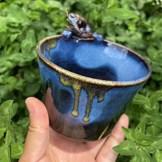 Ceramic-Cat Cup-WaMao-Azure