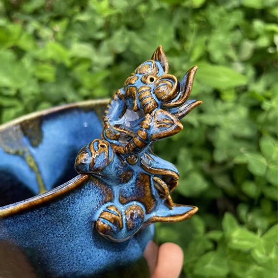 Ceramic-Cat Cup-WaMao-Azure