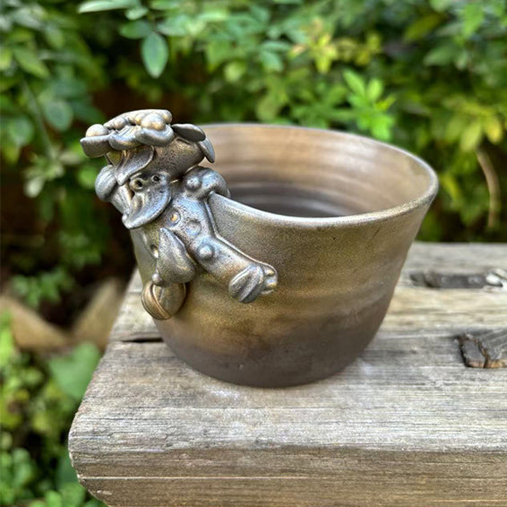 Ceramic-Cat Cup-WaMao-Bronze