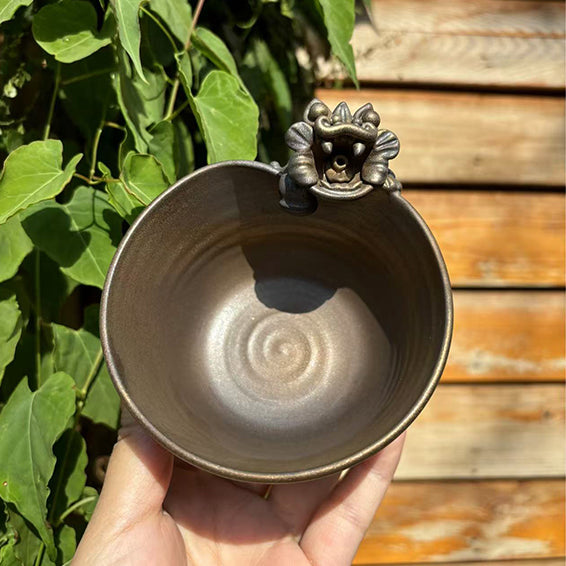 Ceramic-Cat Cup-WaMao-Bronze