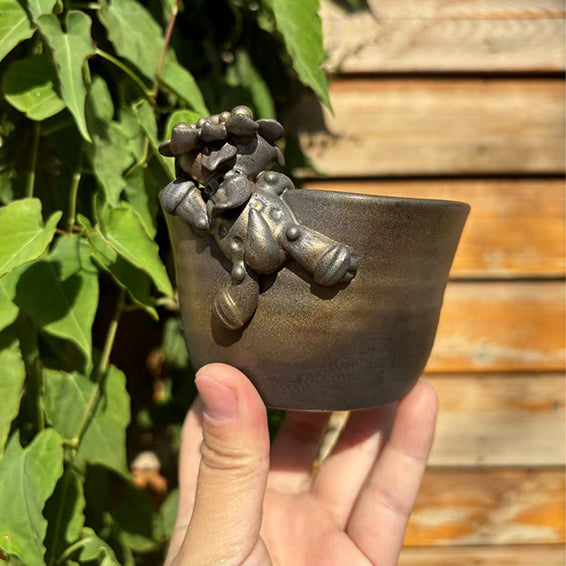 Ceramic-Cat Cup-WaMao-Bronze