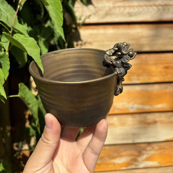 Ceramic-Cat Cup-WaMao-Bronze