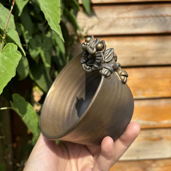 Ceramic-Cat Cup-WaMao-Bronze