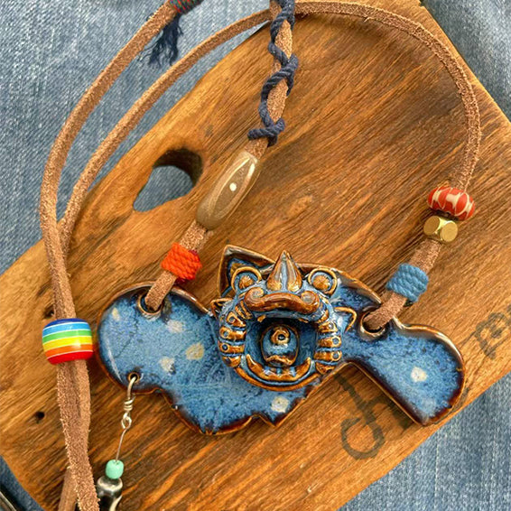 Pendant Necklace-WaMao-Azure-Amulet-Style A