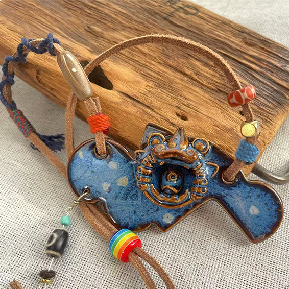 Pendant Necklace-WaMao-Azure-Amulet-Style A