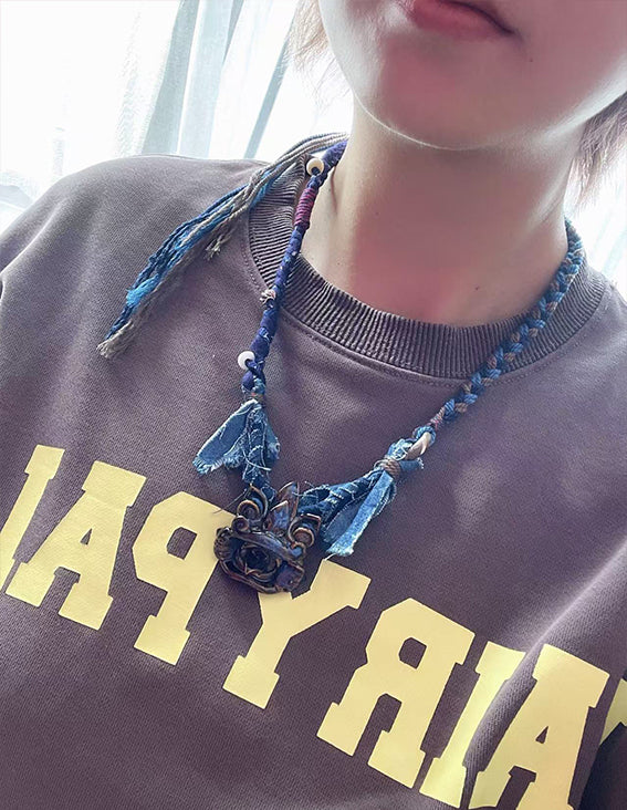 Pendant Necklace-WaMao-Azure-Amulet-Style B