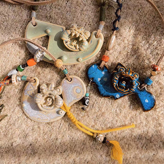 Pendant Necklace-WaMao-Azure-Amulet-Style A