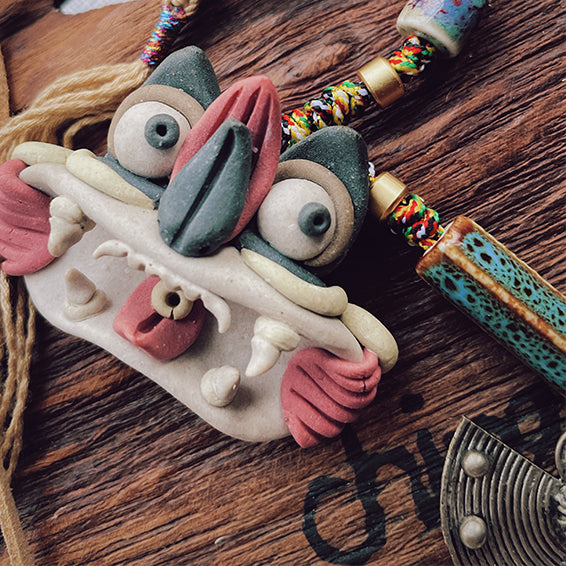 Pendant Necklace-WaMao-Multicolor-Amulet-Style B