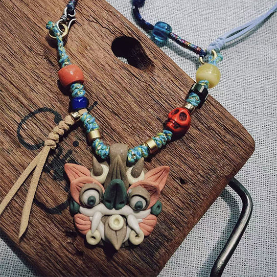 Pendant Necklace-WaMao-Multicolor-Amulet-Style B