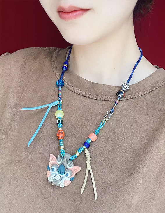 Pendant Necklace-WaMao-Multicolor-Amulet-Style B