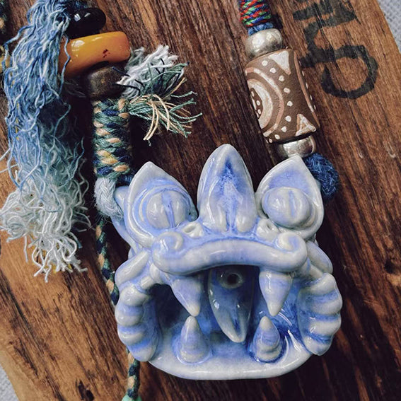 Pendant Necklace-WaMao-Glacier Blue-Amulet