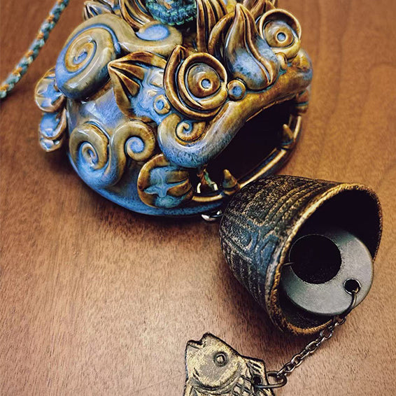 Ceramic-Wind Chime-WaMao-Azure