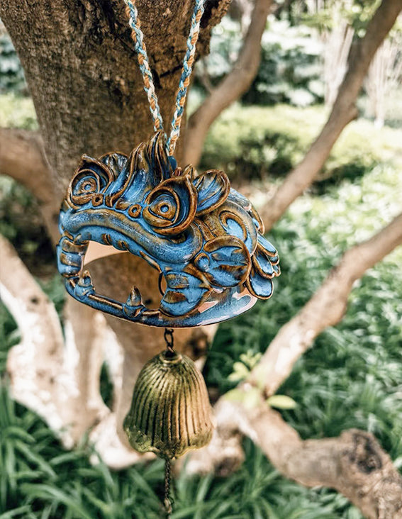 Ceramic-Wind Chime-WaMao-Azure