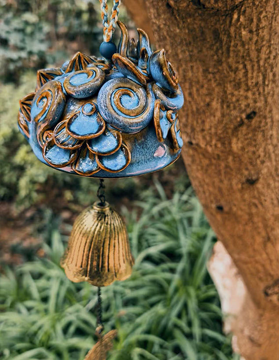 Ceramic-Wind Chime-WaMao-Azure