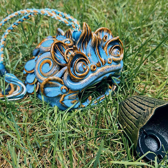 Ceramic-Wind Chime-WaMao-Azure